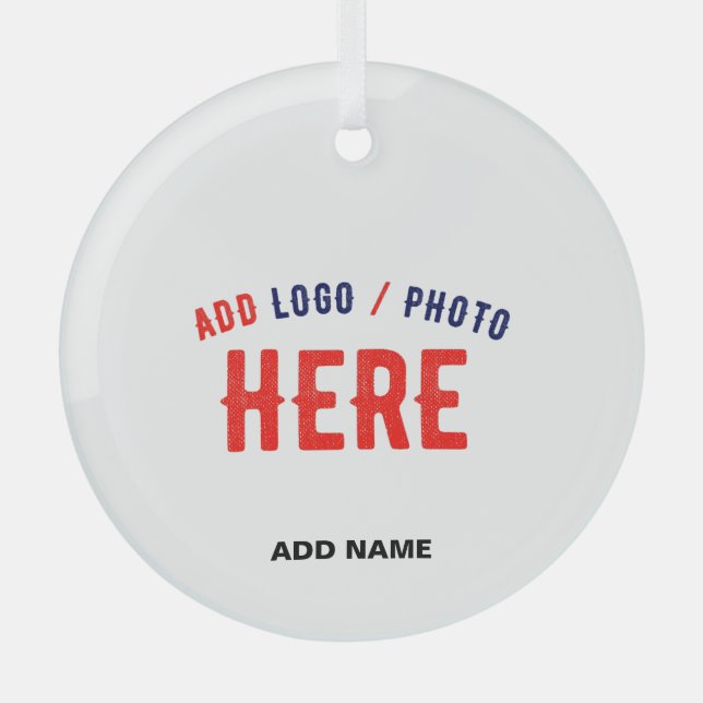 STYLISH MODERN CUSTOMIZABLE WHITE VERIFIED BRANDED GLASS ORNAMENT (Front)