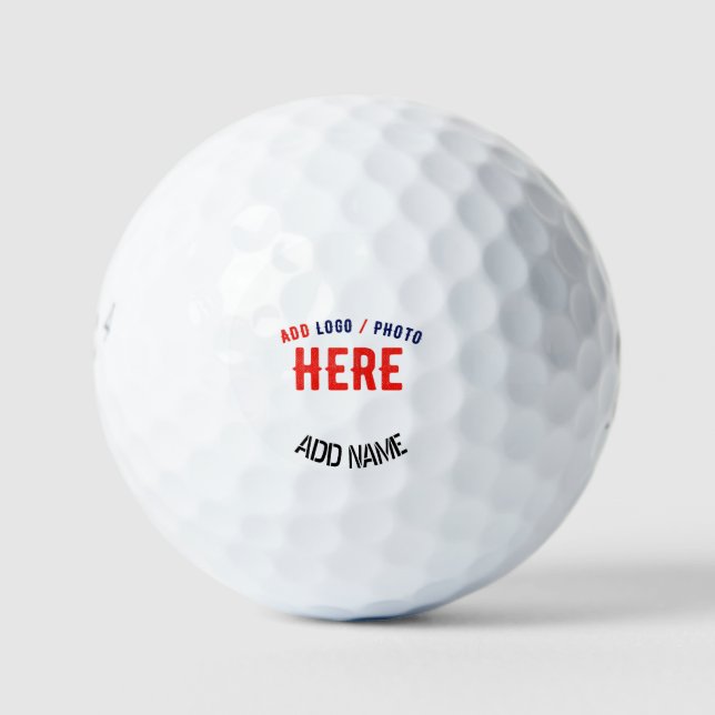 STYLISH MODERN CUSTOMIZABLE WHITE VERIFIED BRANDED GOLF BALLS (Front)