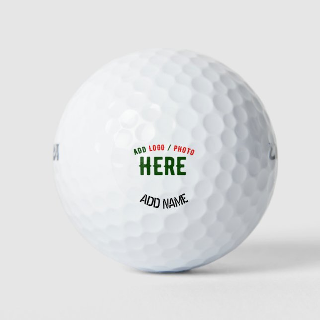 STYLISH MODERN CUSTOMIZABLE WHITE VERIFIED BRANDED GOLF BALLS (Front)