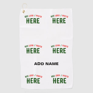 STYLISH MODERN CUSTOMIZABLE WHITE VERIFIED BRANDED GOLF TOWEL