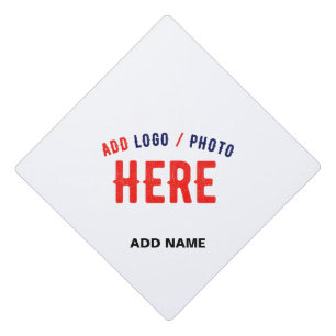 STYLISH MODERN CUSTOMIZABLE WHITE VERIFIED BRANDED GRADUATION CAP TOPPER