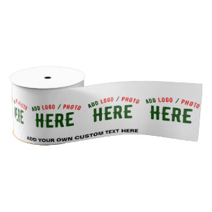 STYLISH MODERN CUSTOMIZABLE WHITE VERIFIED BRANDED GROSGRAIN RIBBON