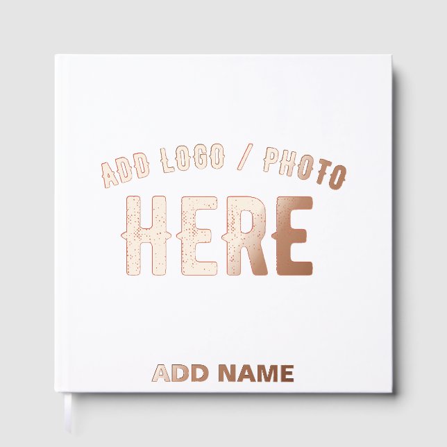 STYLISH MODERN CUSTOMIZABLE WHITE VERIFIED BRANDED GUEST BOOK (Front)