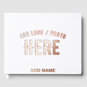 STYLISH MODERN CUSTOMIZABLE WHITE VERIFIED BRANDED GUEST BOOK