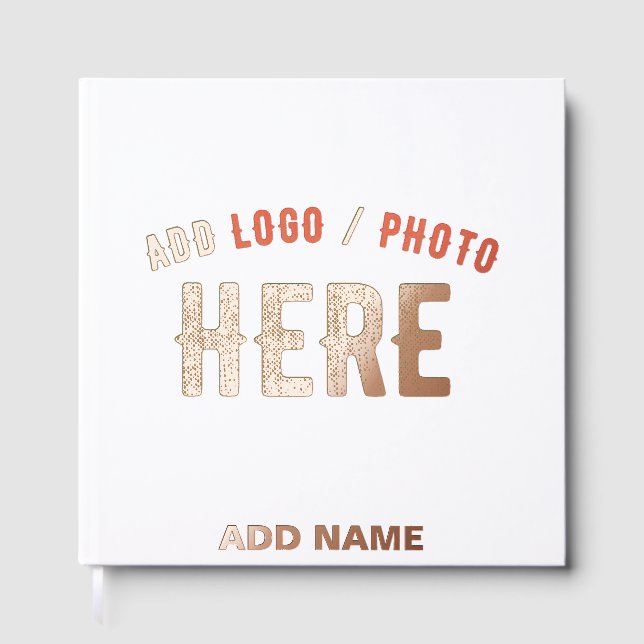 STYLISH MODERN CUSTOMIZABLE WHITE VERIFIED BRANDED GUEST BOOK (Front)