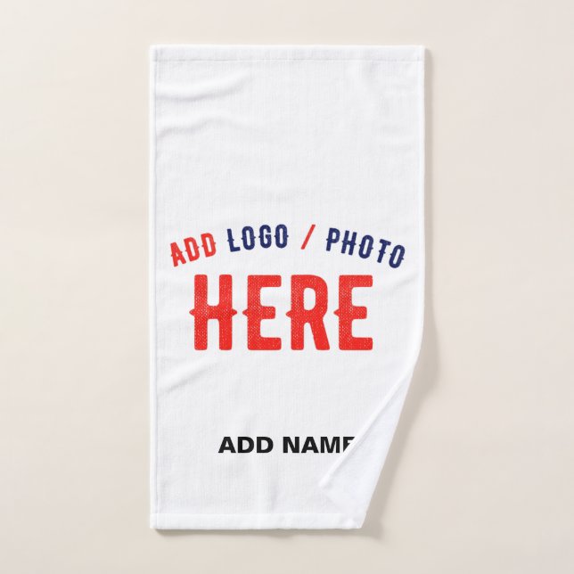 STYLISH MODERN CUSTOMIZABLE WHITE VERIFIED BRANDED HAND TOWEL (Hand Towel)