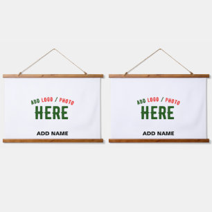 STYLISH MODERN CUSTOMIZABLE WHITE VERIFIED BRANDED HANGING TAPESTRY