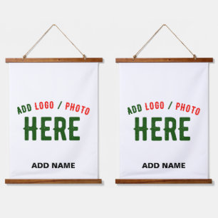 STYLISH MODERN CUSTOMIZABLE WHITE VERIFIED BRANDED HANGING TAPESTRY