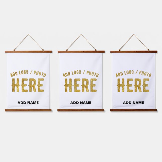 STYLISH MODERN CUSTOMIZABLE WHITE VERIFIED BRANDED HANGING TAPESTRY (Triple)