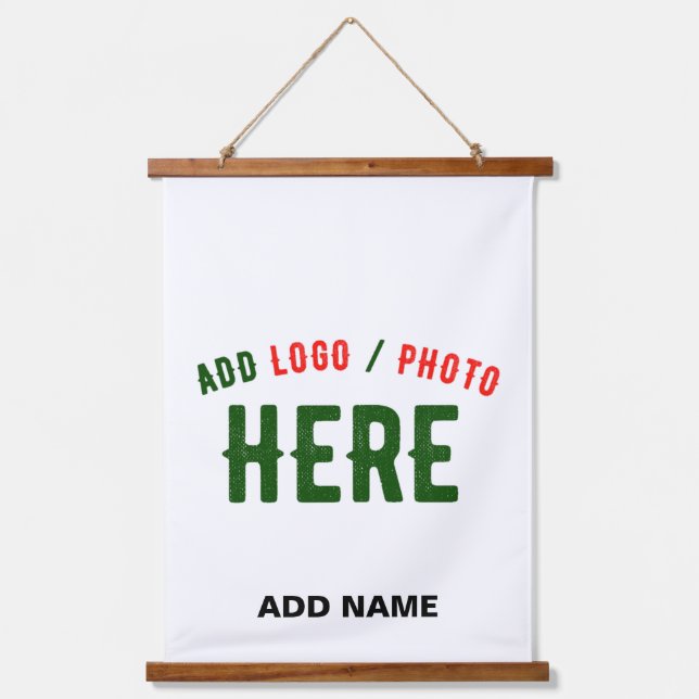 STYLISH MODERN CUSTOMIZABLE WHITE VERIFIED BRANDED HANGING TAPESTRY (Front)