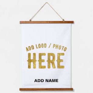 STYLISH MODERN CUSTOMIZABLE WHITE VERIFIED BRANDED HANGING TAPESTRY