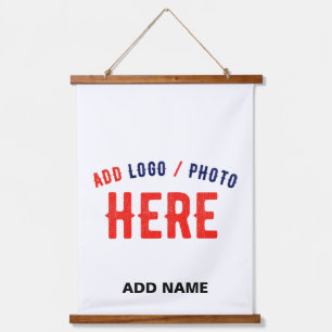 STYLISH MODERN CUSTOMIZABLE WHITE VERIFIED BRANDED HANGING TAPESTRY