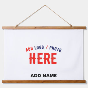 STYLISH MODERN CUSTOMIZABLE WHITE VERIFIED BRANDED HANGING TAPESTRY