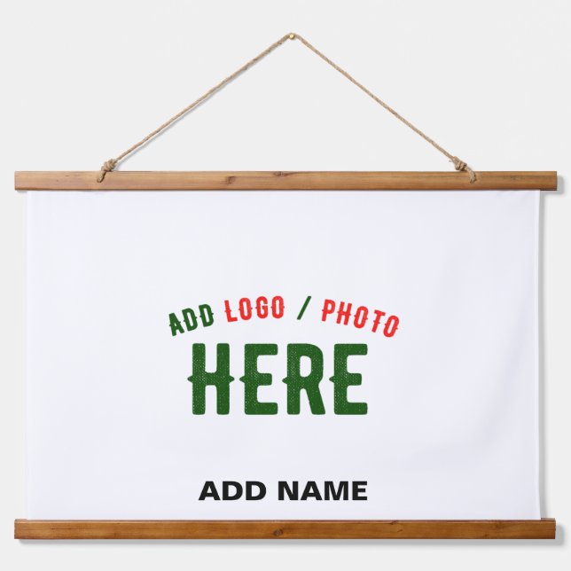 STYLISH MODERN CUSTOMIZABLE WHITE VERIFIED BRANDED HANGING TAPESTRY (Front)