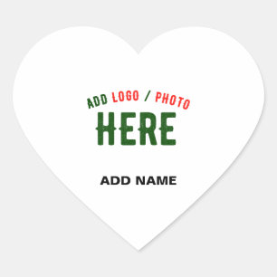 STYLISH MODERN CUSTOMIZABLE WHITE VERIFIED BRANDED HEART STICKER