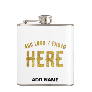 STYLISH MODERN CUSTOMIZABLE WHITE VERIFIED BRANDED HIP FLASK