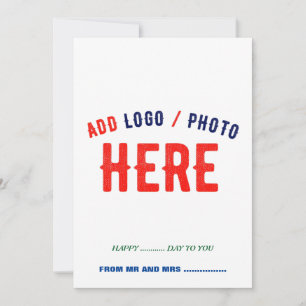 STYLISH MODERN CUSTOMIZABLE WHITE VERIFIED BRANDED HOLIDAY CARD
