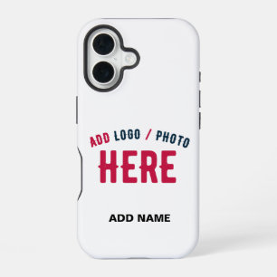 STYLISH MODERN CUSTOMIZABLE WHITE VERIFIED BRANDED iPhone 16 CASE