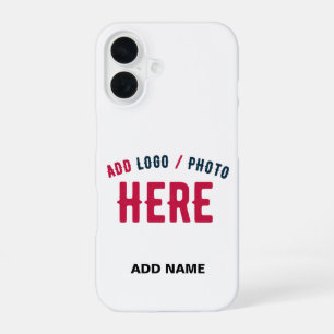 STYLISH MODERN CUSTOMIZABLE WHITE VERIFIED BRANDED iPhone 16 CASE