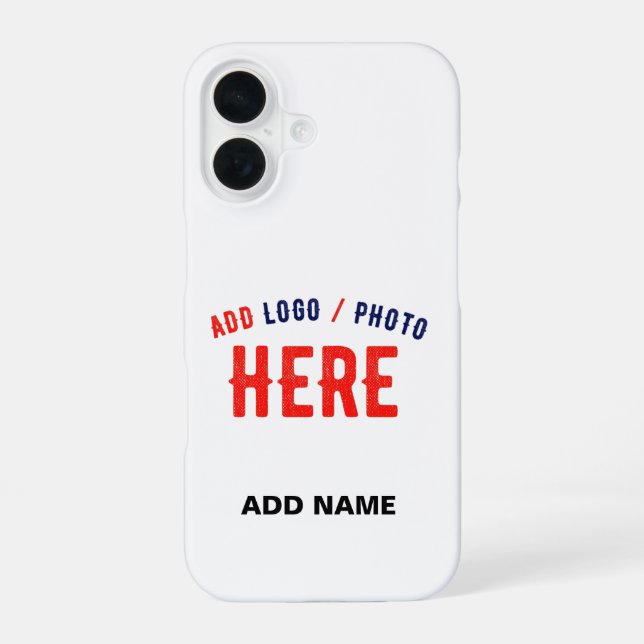 STYLISH MODERN CUSTOMIZABLE WHITE VERIFIED BRANDED iPhone 16 CASE (Back)