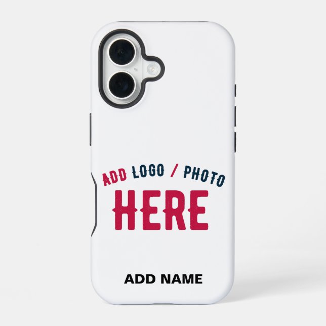 STYLISH MODERN CUSTOMIZABLE WHITE VERIFIED BRANDED iPhone 16 CASE (Back)