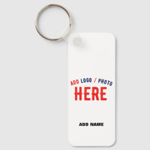 STYLISH MODERN CUSTOMIZABLE WHITE VERIFIED BRANDED KEYCHAIN