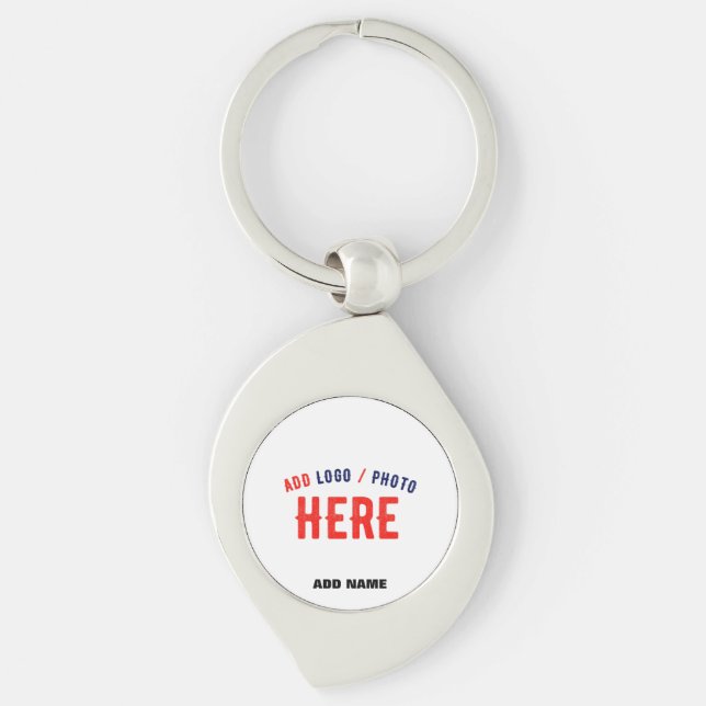 STYLISH MODERN CUSTOMIZABLE WHITE VERIFIED BRANDED KEYCHAIN (Front)