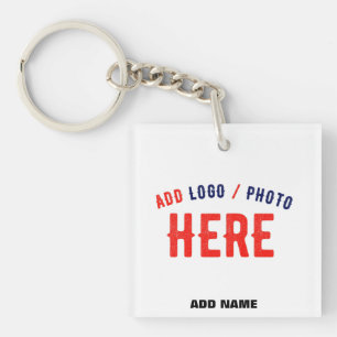 STYLISH MODERN CUSTOMIZABLE WHITE VERIFIED BRANDED KEYCHAIN