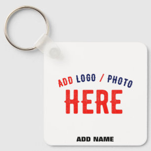 STYLISH MODERN CUSTOMIZABLE WHITE VERIFIED BRANDED KEYCHAIN