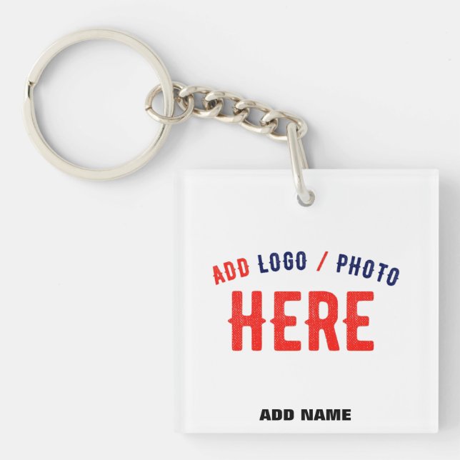 STYLISH MODERN CUSTOMIZABLE WHITE VERIFIED BRANDED KEYCHAIN (Front)