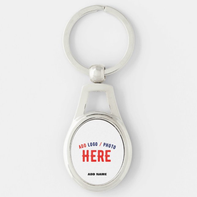 STYLISH MODERN CUSTOMIZABLE WHITE VERIFIED BRANDED KEYCHAIN (Front)