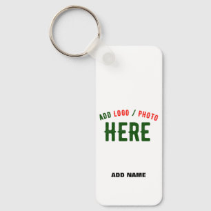STYLISH MODERN CUSTOMIZABLE WHITE VERIFIED BRANDED KEYCHAIN