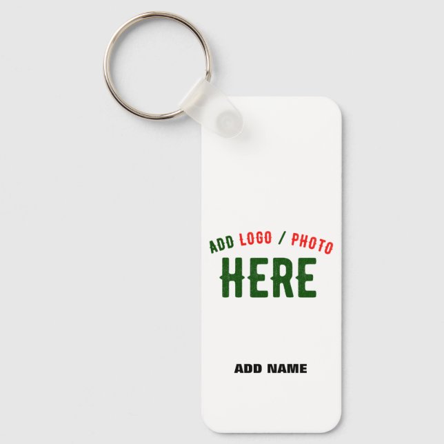 STYLISH MODERN CUSTOMIZABLE WHITE VERIFIED BRANDED KEYCHAIN (Front)