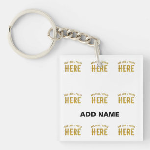 STYLISH MODERN CUSTOMIZABLE WHITE VERIFIED BRANDED KEYCHAIN