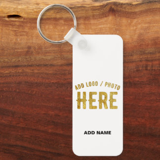 STYLISH MODERN CUSTOMIZABLE WHITE VERIFIED BRANDED KEYCHAIN