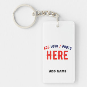 STYLISH MODERN CUSTOMIZABLE WHITE VERIFIED BRANDED KEYCHAIN
