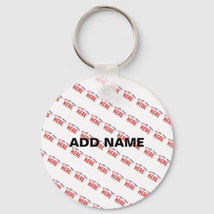 STYLISH MODERN CUSTOMIZABLE WHITE VERIFIED BRANDED KEYCHAIN