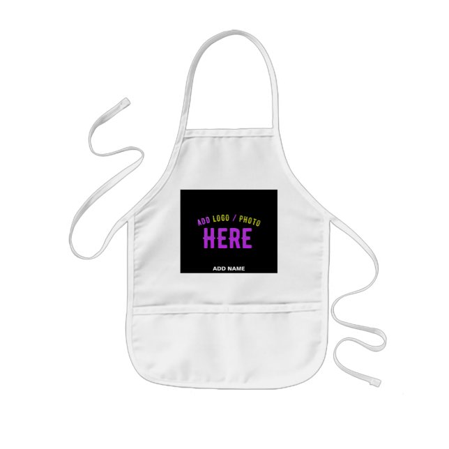 STYLISH MODERN CUSTOMIZABLE WHITE VERIFIED BRANDED KIDS APRON (Front)