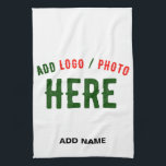 STYLISH MODERN CUSTOMIZABLE WHITE VERIFIED BRANDED KITCHEN TOWEL<br><div class="desc">THIS IS A DESIGN FITTING FOR EVERYONE.YOU CAN CHANGE, RESIZE OR ADD LOGO, PHOTO, TEXT AND COLOURS THE WAY YOU LIKE.THANK YOU.</div>