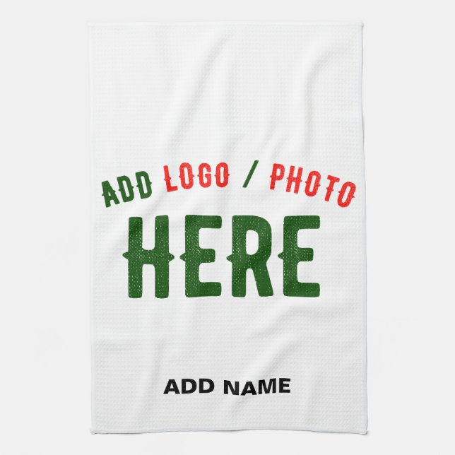 STYLISH MODERN CUSTOMIZABLE WHITE VERIFIED BRANDED KITCHEN TOWEL (Vertical)