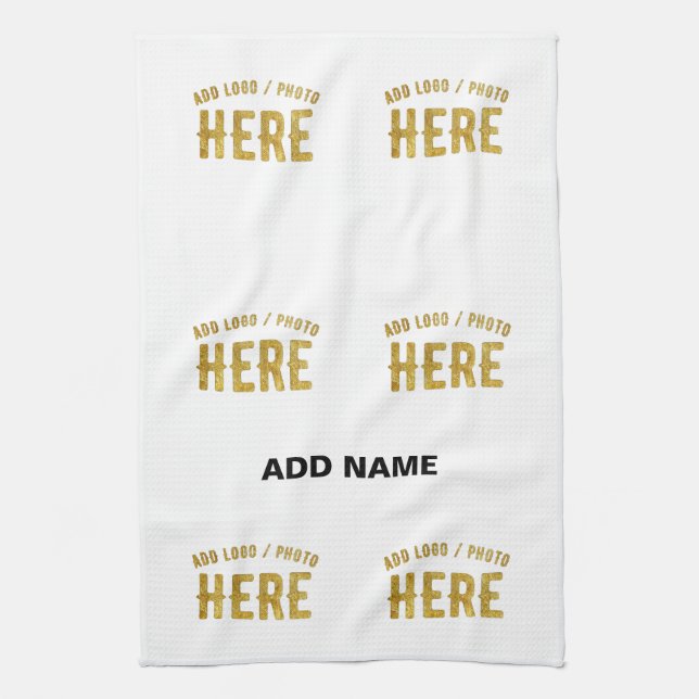 STYLISH MODERN CUSTOMIZABLE WHITE VERIFIED BRANDED KITCHEN TOWEL (Vertical)