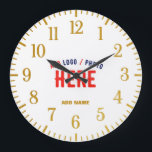 STYLISH MODERN CUSTOMIZABLE WHITE VERIFIED BRANDED LARGE CLOCK<br><div class="desc">THIS IS A DESIGN FITTING FOR EVERYONE.YOU CAN CHANGE, RESIZE OR ADD LOGO, PHOTO, TEXT AND COLOURS THE WAY YOU LIKE.THANK YOU.</div>