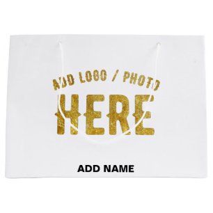 STYLISH MODERN CUSTOMIZABLE WHITE VERIFIED BRANDED LARGE GIFT BAG