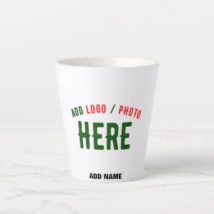 STYLISH MODERN CUSTOMIZABLE WHITE VERIFIED BRANDED LATTE MUG