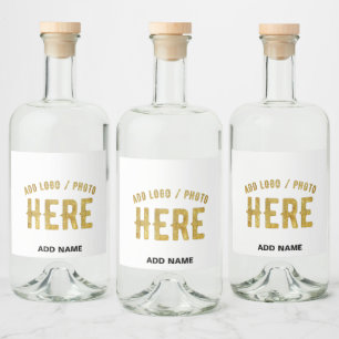 STYLISH MODERN CUSTOMIZABLE WHITE VERIFIED BRANDED LIQUOR BOTTLE LABEL