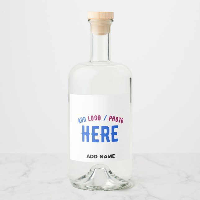 STYLISH MODERN CUSTOMIZABLE WHITE VERIFIED BRANDED LIQUOR BOTTLE LABEL (Front)
