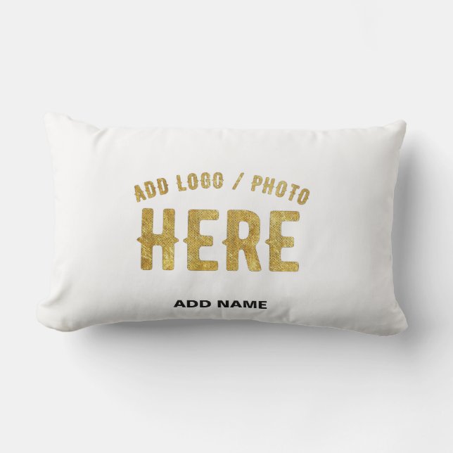 STYLISH MODERN CUSTOMIZABLE WHITE VERIFIED BRANDED LUMBAR PILLOW (Front)