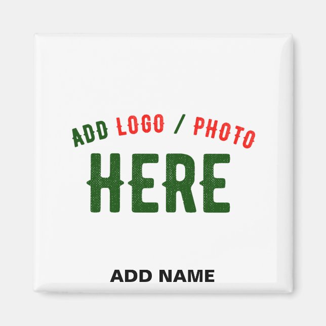 STYLISH MODERN CUSTOMIZABLE WHITE VERIFIED BRANDED MAGNET (Front)