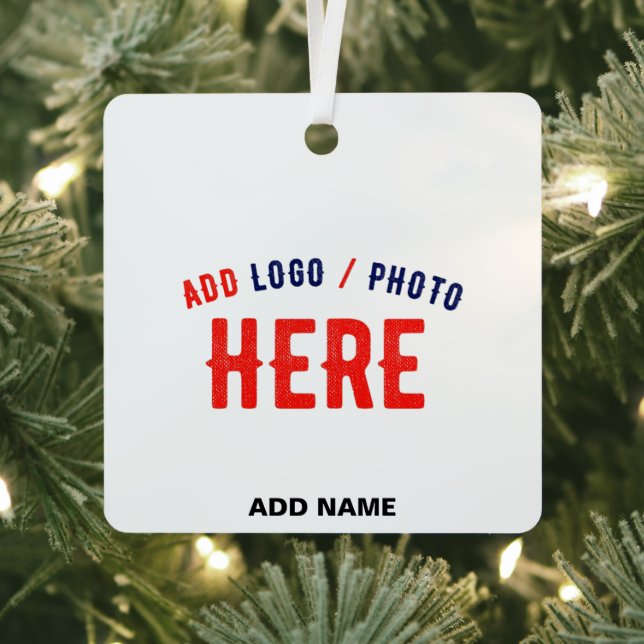 STYLISH MODERN CUSTOMIZABLE WHITE VERIFIED BRANDED METAL ORNAMENT (Insitu)