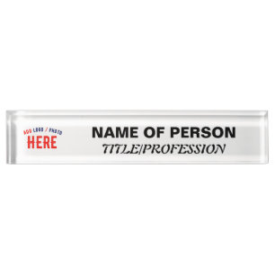 STYLISH MODERN CUSTOMIZABLE WHITE VERIFIED BRANDED NAMEPLATE